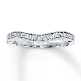 Previously Owned Wedding Band 1/6 ct tw Round-cut Diamonds 14K White Gold