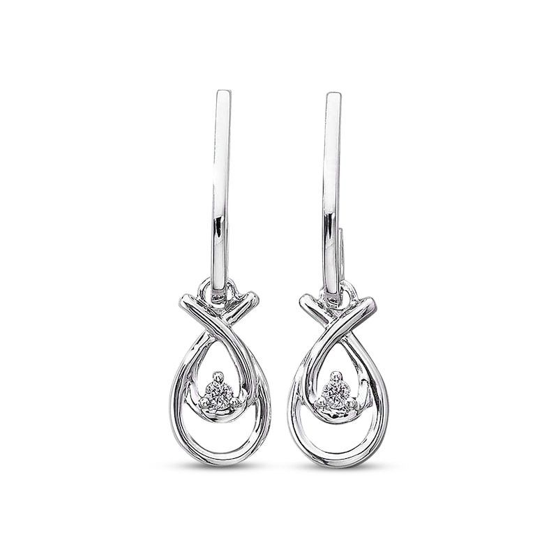 Main Image 1 of Previously Owned Dangle Earrings 1/15 ct tw Diamonds Sterling Silver