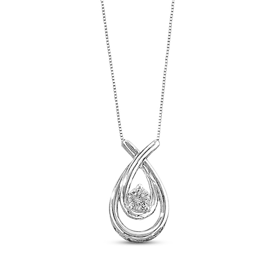 Previously Owned Diamond Teardrop Necklace 1/4 ct tw Round-cut 10K White Gold 18"