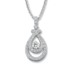 Thumbnail Image 0 of Previously Owned Diamond Teardrop Necklace 3/4 ct tw Round-cut 14K White Gold