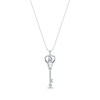 Thumbnail Image 0 of Previously Owned Diamond Heart Key Necklace 1/10 ct tw Round-cut Sterling Silver 18"