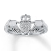 Thumbnail Image 1 of Previously Owned Diamond Claddagh Ring 1/20 ct 10K White Gold