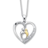 Thumbnail Image 1 of Previously Owned Diamond Necklace 1/20 ct tw Round-cut Sterling Silver & 10K Yellow Gold 18&quot;