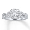 Thumbnail Image 1 of Previously Owned Engagement Ring 5/8 ct tw Round-cut Diamonds 14K White Gold