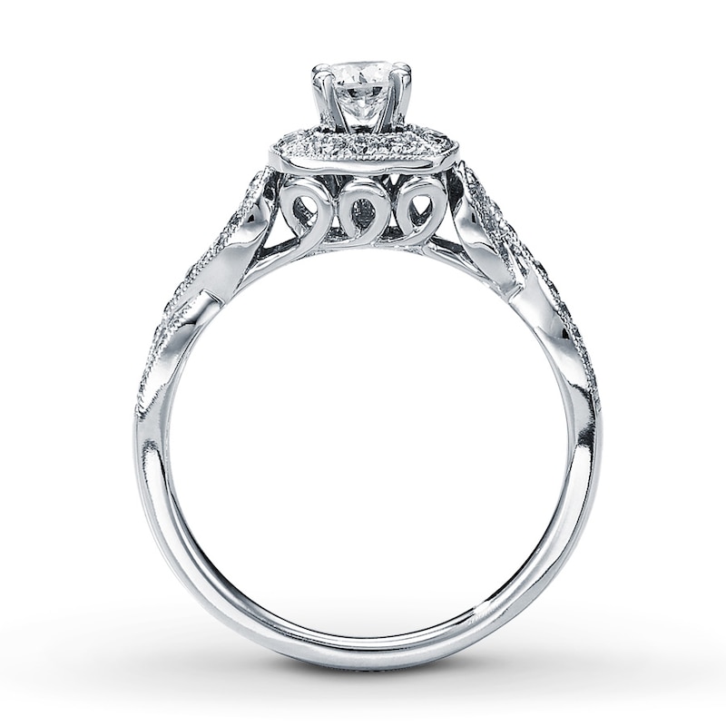 Main Image 2 of Previously Owned Engagement Ring 5/8 ct tw Round-cut Diamonds 14K White Gold