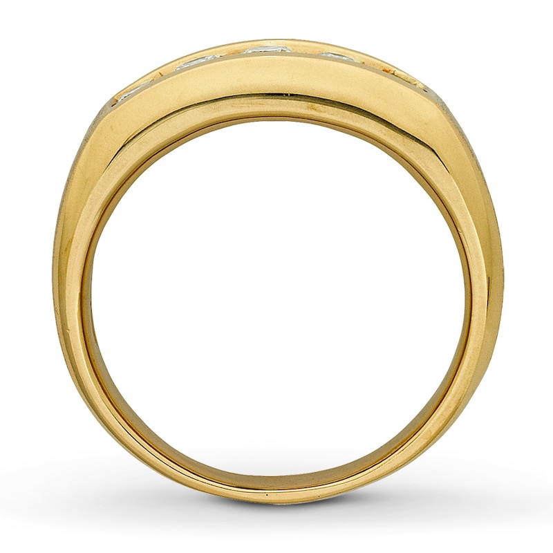 Main Image 2 of Previously Owned Men's Diamond Wedding Band 1 ct tw Round-cut 14K Yellow Gold