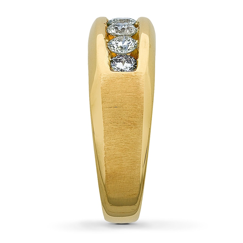 Main Image 3 of Previously Owned Men's Diamond Wedding Band 1 ct tw Round-cut 14K Yellow Gold