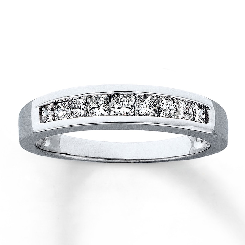 Main Image 1 of Previously Owned Diamond Anniversary Band 1/2 ct tw Princess-cut 14K White Gold