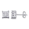 Thumbnail Image 0 of Previously Owned Diamond Earrings 1/3 ct tw Princess-Cut 14K White Gold