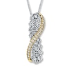 Thumbnail Image 0 of Previously Owned Diamond Necklace 1 ct tw Round-cut 14K Two-Tone Gold