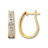 Thumbnail Image 0 of Previously Owned Diamond Hoop Earrings 1/2 ct tw Round-cut 14K Yellow Gold