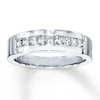 Thumbnail Image 0 of Previously Owned Men's Diamond Wedding Band 5/8 ct tw Square-cut 10K White Gold