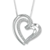Thumbnail Image 0 of Previously Owned Diamond Heart Necklace 1/8 ct tw Round-Cut 10K White Gold