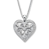 Thumbnail Image 1 of Previously Owned Diamond Heart Necklace 1/8 ct tw Sterling Silver