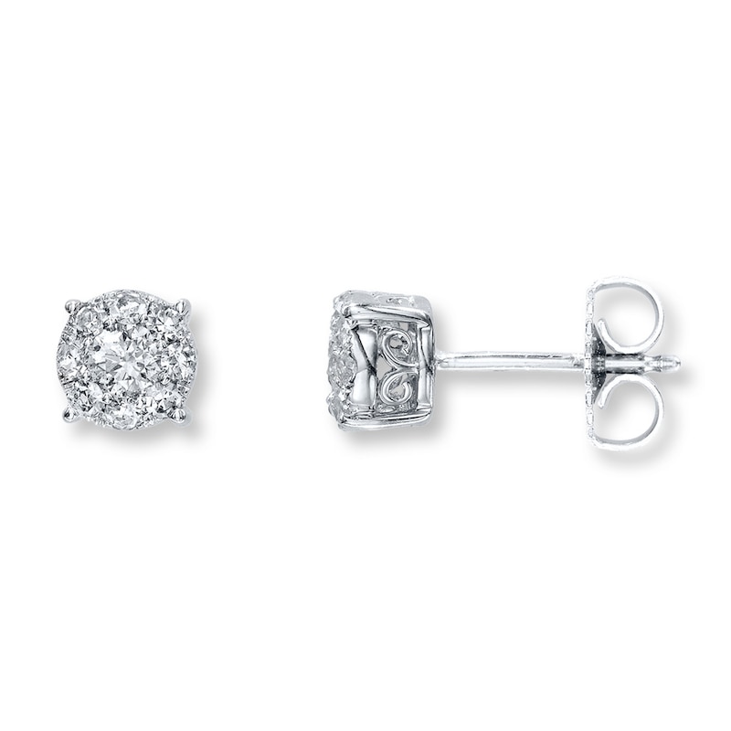 Main Image 1 of Previously Owned Earrings 1/2 ct tw Diamonds 10K White Gold