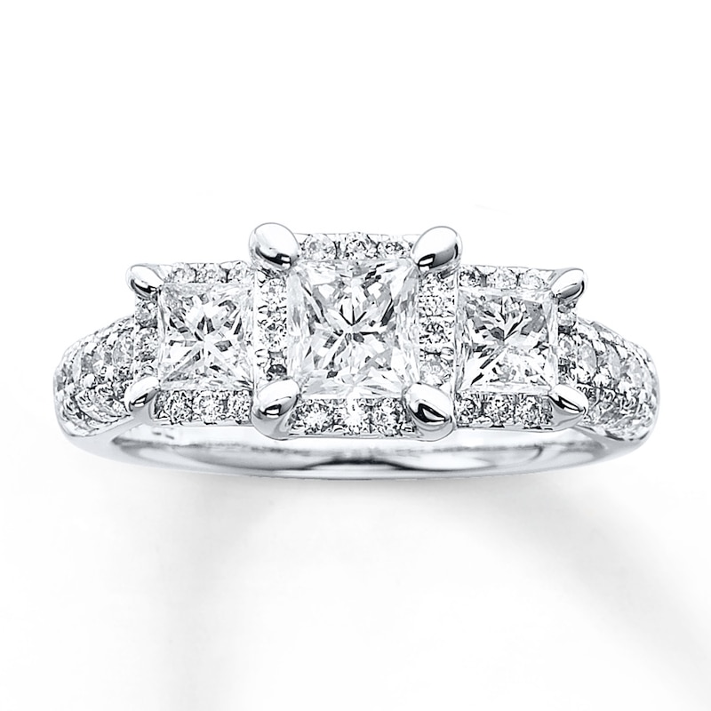 Previously Owned 3-Stone Ring 2 ct tw Diamonds 14K White Gold | Kay