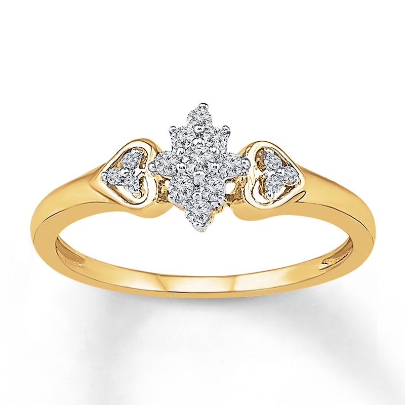 Main Image 1 of Previously Owned Promise Ring 1/6 ct tw Diamonds 10K Yellow Gold