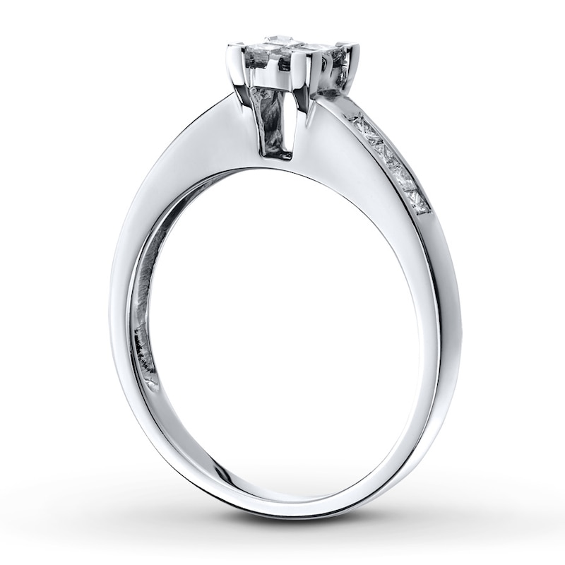 Main Image 2 of Previously Owned Diamond Engagement Ring 3/8 ct tw Princess-cut 14K White Gold