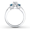 Thumbnail Image 2 of Previously Owned Blue/White Diamond Ring 3/4 ct tw Round-cut 10K White Gold