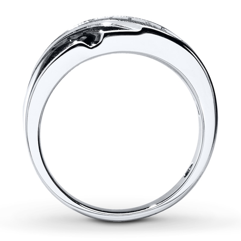 Main Image 2 of Previously Owned Men's Diamond Wedding Band 1/3 ct tw Round-cut 10K White Gold