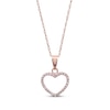 Thumbnail Image 1 of Previously Owned Diamond Heart Necklace 1/10 ct tw Round-Cut 10K Rose Gold 18&quot;