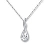 Thumbnail Image 0 of Previously Owned Diamond Necklace 1/10 Carat 10K White Gold