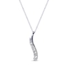 Thumbnail Image 1 of Previously Owned Diamond Journey Necklace 3/4 ct tw Round-cut 14K White Gold 18&quot;