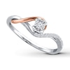 Thumbnail Image 1 of Previously Owned Diamond Promise Ring 1/10 ct tw Sterling Silver & 10K Rose Gold