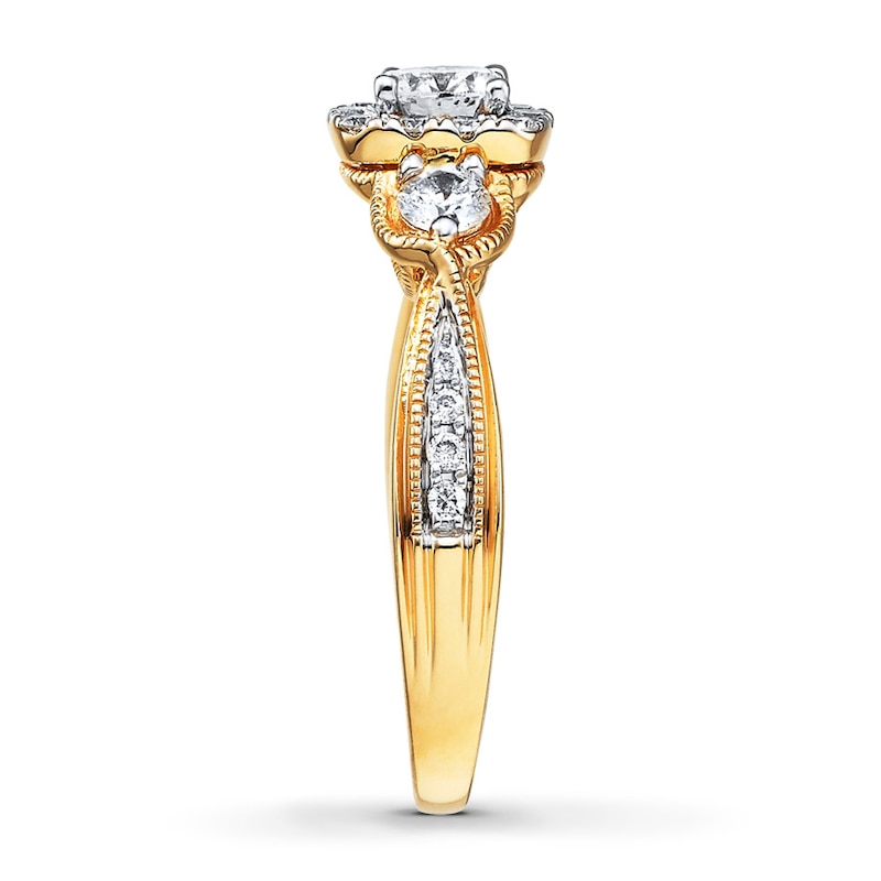 Main Image 3 of Previously Owned Diamond Engagement Ring 1 ct tw Round-cut 14K Yellow Gold