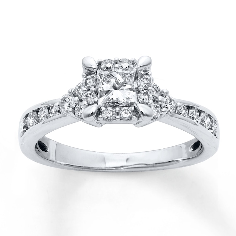 Previously Owned Diamond Engagement Ring 1 Carat tw Round-cut 14K White ...