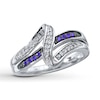 Thumbnail Image 1 of Previously Owned Purple & White Diamond Ring 1/6 ct tw Round-cut Sterling Silver