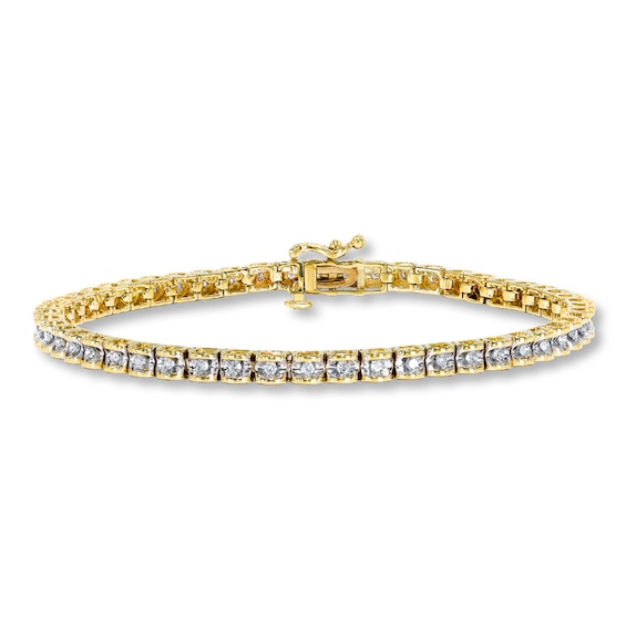 Previously Owned Diamond Bracelet 1/ ct tw Round-cut 10K Gold 7.25