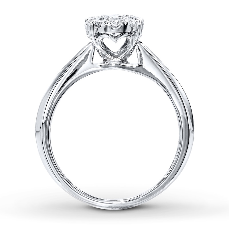 Main Image 2 of Previously Owned Diamond Engagement Ring 1/2 ct tw Round-cut 14K White Gold