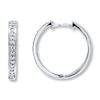 Thumbnail Image 0 of Previously Owned Diamond Hoop Earrings 1/5 ct tw Round-cut 10K White Gold