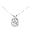 Thumbnail Image 0 of Previously Owned Diamond Solitaire Teardrop Necklace 1/2 ct tw Round-cut 14K White Gold 18"