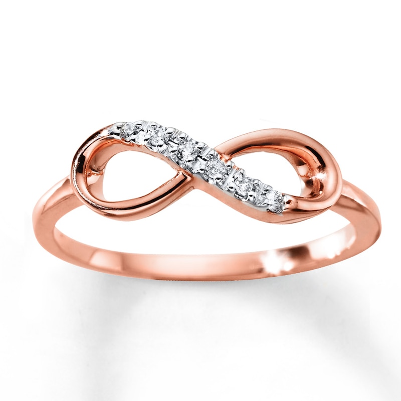 Main Image 1 of Previously Owned Diamond Infinity Ring 1/20 ct tw Round-cut 10K Rose Gold