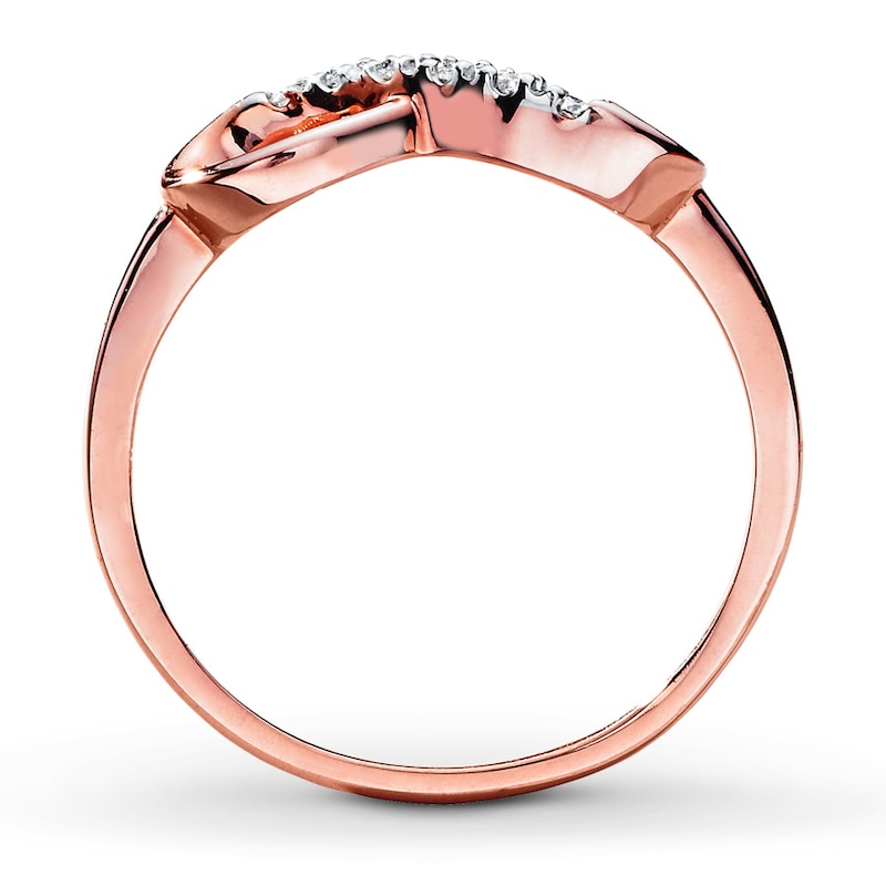 Main Image 2 of Previously Owned Diamond Infinity Ring 1/20 ct tw Round-cut 10K Rose Gold