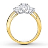 Thumbnail Image 2 of Previously Owned 3-Stone Diamond Ring 1 ct tw Round-cut 14K Yellow/White Gold