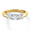 Thumbnail Image 4 of Previously Owned 3-Stone Diamond Ring 1 ct tw Round-cut 14K Yellow/White Gold