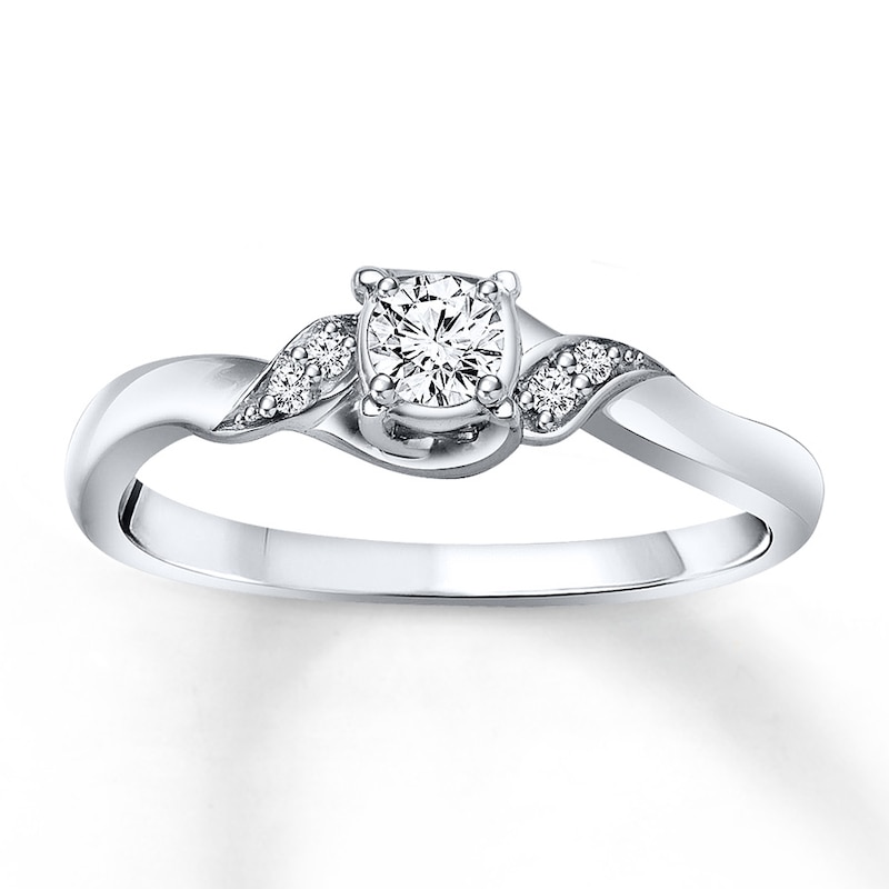 Main Image 1 of Previously Owned Diamond Promise Ring 1/5 ct tw 10K White Gold