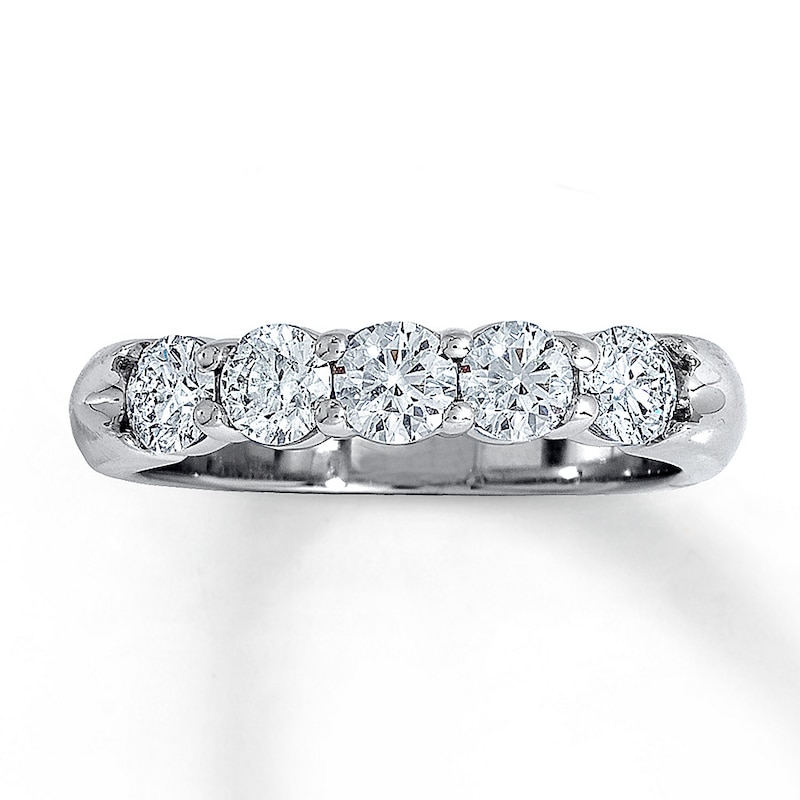 Main Image 1 of Previously Owned Diamond Anniversary Band 1 ct tw Round Ideal-cut 18K White Gold