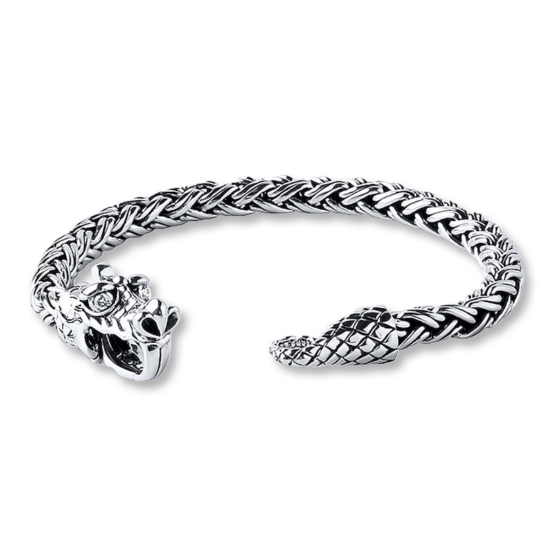 Main Image 1 of Previously Owned Lois Hill Snake Bracelet 1/10 ct tw Diamonds Sterling Silver