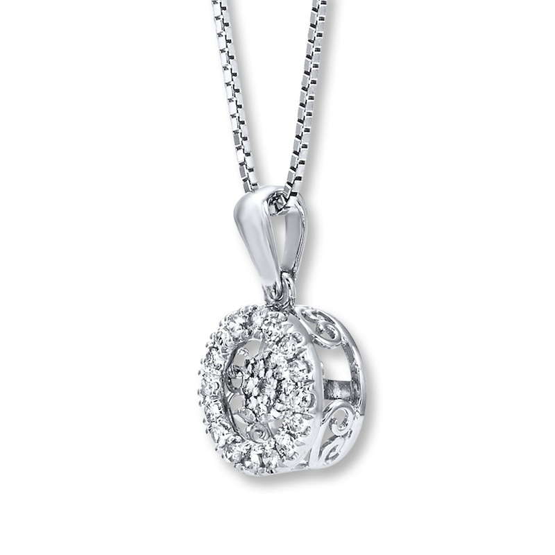 Main Image 2 of Previously Owned Unstoppable Love Diamond Necklace 1/5 ct tw Sterling Silver 18&quot;