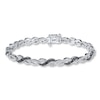 Thumbnail Image 1 of Previously Owned Diamond Infinity Bracelet 1/4 ct tw Black & White Sterling Silver