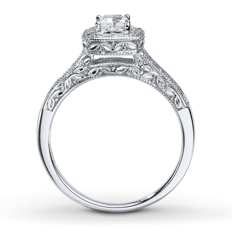 Main Image 2 of Previously Owned Diamond Engagement Ring 1/2 ct tw Princess-cut 14K White Gold