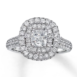 Previously Owned Neil Lane Ring 1-7/8 ct tw Cushion/Round-cut Diamonds 14K Gold