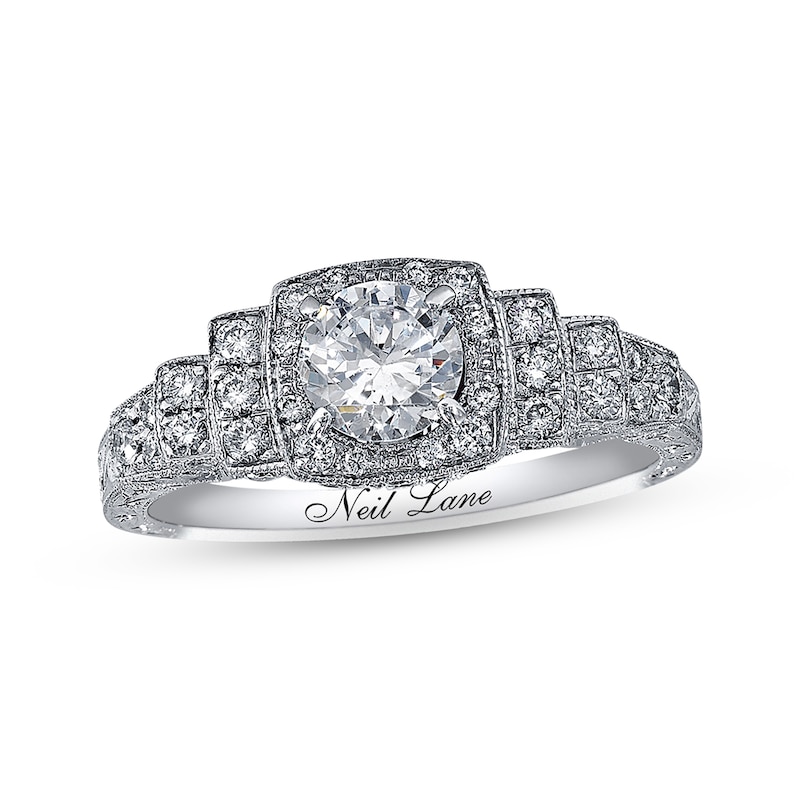 Main Image 1 of Previously Owned Neil Lane Diamond Engagement Ring 1-1/6 ct tw Round-cut 14K White Gold