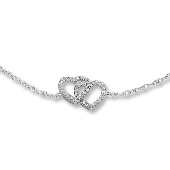 Previously Owned Heart Bracelet 1/8 ct tw Diamonds 10K White Gold