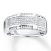 Thumbnail Image 1 of Previously Owned Men's Diamond Wedding Band 1/2 ct tw 10K White Gold