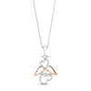 Thumbnail Image 1 of Previously Owned Diamond Open Heart Angel Necklace 1/6 cttw Sterling Silver & 10K Rose Gold 18&quot;